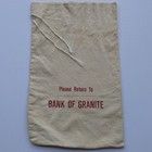 Vintage Bank Of Granite Cash Money Deposit Bag Pouch 18  X 12
