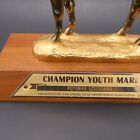 Vtg Champion Youth Mare American Quarter Horse Gold Tone Metal Trophy 1973 H4