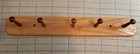 Vintage Handmade Solid Oak Vertical Wooden Wall-mounted Peg Rack 24 