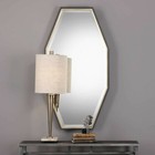 Uttermost 9258 Savion Octagon Wall Mirror Dark Charcoal Inner Metallic Gold Leaf