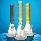 Super Thick Beaker Deep Etch Color Hookah Water Pipe Glass 16 Inch Tobacco Bong