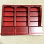Dollhouse Wooden Triptych Bookcase Cabinet 1 12 Miniature Furniture Red