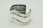 Vtg Taxco Mexico Sterling Silver Modern Wave Cuff Bracelet