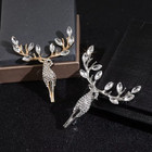 Luxury Rhinestone Deer Brooch Pin Crystal Animal Lapel Pin For Women Men Gift