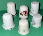  6  Assorted Sentiments Love Mother Daughter Baby Home Ceramic Thimble Lot