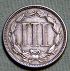 1865 Nickel 3 Cent Piece Choice Au Details With Visible Pillar Lines - Lot 1247