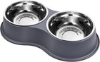 Stainless Steel Feeder Anti-skid Dog Cat Feeding Double Bowls Pet Bowl Food Dish