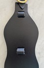 Black Leather Martingale Brass Medallion Holder Tack    For 2   Like New England