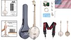 Professional 5-string Maple Banjo With Remo Head And Complete Accessories Set