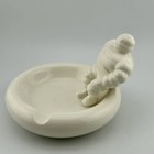 Michelin Bibendum White Ceramic Figural Ashtray 5    Advertising 1990s Vtg