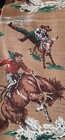 Rare Selling By The Yard X 54  Wide   round Up  Cowboy Barkcloth Brown  By Moda