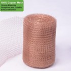 5    X 32 Ft 100  Pure Copper Mesh For Distilling Knitted Copper Mesh Roll