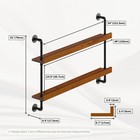 Industrial Wine Rack Wall Mounted  Solid Wood Shelf With Metal Pipe Brackets    
