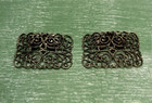 Vintage Pair Of  musi  Shoe Clips Gold Tone Filigree Rectangular Buckles