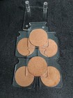 Vintage Mcm Coasters Cork And Lucite Set Of 6 With Holder Made In Taiwan