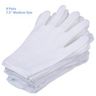 S dian 8 Pairs White Cotton Gloves 7 5  Medium Size  Film  Medium  