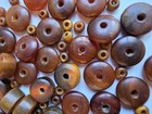 Vintage Chery Amber Bakelite Catalin Beads Necklace Marble 73 G 