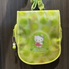 Vintage 2002 Sanrio Hello Kitty Green Apple Small Crossbody Bag Mascot Charm Y2k