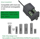 2 Bay Universal Cylindrical Li-ion Battery Charger For 18650 16340 21700 etc 