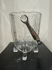 Heisey Orchid Dolphin Footed Ice Bucket With Handle