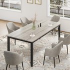 79  Large Industrial Dining Table Rectangular Wooden Table With Sturdy Metal Leg