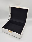Set Of 2 White Rectangular Decorative Boxes With Gold Accent