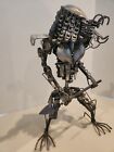 Heavy Rotating Predator Metal Sculpture With Spear  Scrap Metal Artwork 18 5 