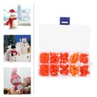  160 Pcs Orange Carrot Nose Snowman Diy Material Box Mini Snowmen Bulk Plastic