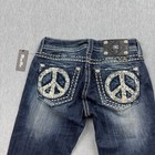 Miss Me Jeans Womens 26x34 Blue Bootcut Denim Dark Wash Pants Pockets Zip Nwt
