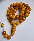 Old Original Amber Islamic Prayer 33 Rosary Beads 42g Butterscotch Egg Yolk