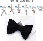 100  Silk Mens Bowtie Self Tie Bow Tuxedo Wedding Solid Black