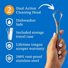 Mouthology Tongue Scraper For Adults  2 Pack   Reduce Bad Breath  Metal Tongue S