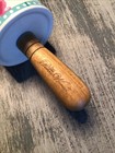 Vintage Pioneer Woman Floral Ceramic Rolling Pin Wooden Handles W stand Retired