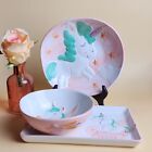 Pampa Bay For The Little Ones  3pc Cereal pasta Bowl dinner Plate Unicorn Theme