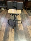 Vintage 1962 Adjusto Adjustrite Wood Metal Stool Industrial Rare Casters B g  Oh