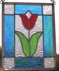 Multi Colored Tulip- Stained Glass Art - Stained Glass Window Hangings - Custom