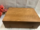 Vintage Wooden Silverware Flatware Chest Box With Drawer