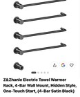 Z zhanle Electric Towel Warmer Rack 4-bar Wall Mount One-touch Black 70  c