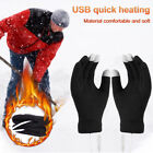 Unisex Usb Heated Gloves Touch Screen Winter Warm Full Finger Elastic Knit Glove
