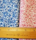 Tiny Miniature Floral Cotton Fabric Lot Of 2 Coordinating 3 Yards Doll House