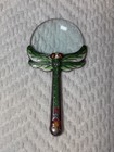 Vintage Chinese Enamel Dragonfly Magnifying Glass Silver Tone