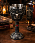 Gothic Skull Pentagram Goblet Chalice Stainless Steel Cup Medieval Halloween