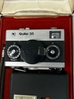 Vintage Rollei 35 35mm Film Camera Kit Chrome Singapore W  Box Flash   Strap