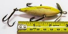 Unknown 3-hook Weighted Belly 2-1 2  Wood Minnow Fishing Lure  Chartreuse white