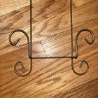 2-tier Vertical Wall Mount Decorative Plate Holder Gold tan Display Rack 2-plate