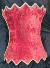 Vintage Red  Velvet Hour Glass Shade Lamp Antique 21  Tall  19  Diameter