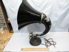 Excellent 1925 Burn   s 205d Black Pyralin Bell Radio Horn Speaker-working