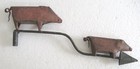 Antique Old Two Pigs Weather Vane Embossed Unusual Weathervane  