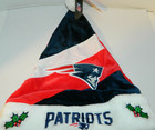 New England Patriots Football Nfl Christmas Santa Cap Hat Red White Blue Nwt