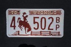 1978 Wyoming Cowboy Horse Fence Brown License Plate Random Numbers
